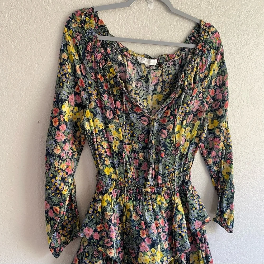 LoveShackFancy Popover Mini Dress Silk FLAWED - Picture 2 of 10
